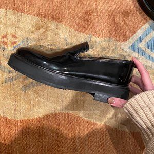 Patent Leather Platform Loafers